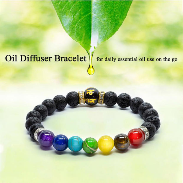 7 Chakra Bracelet with Meaning Card for Healing Anxiety in Men and Women