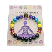 7 Chakra Bracelet with Meaning Card for Healing Anxiety in Men and Women