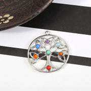 7 Chakra Ankh Yoga Pendant Charm and 3D Stone Necklace