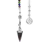 Natural Stone Cone Pendulums Crystal 3D Buddha 7 Chakras Chain