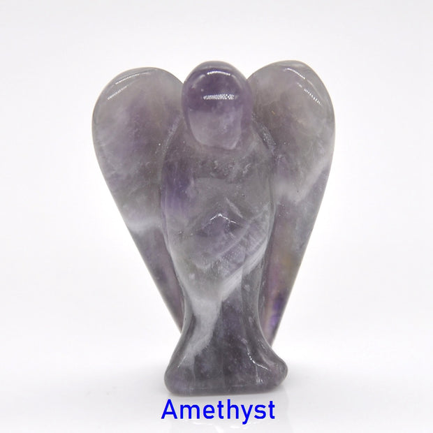 Guardian Angel Figurine Natural Healing Crystal Gem Statue