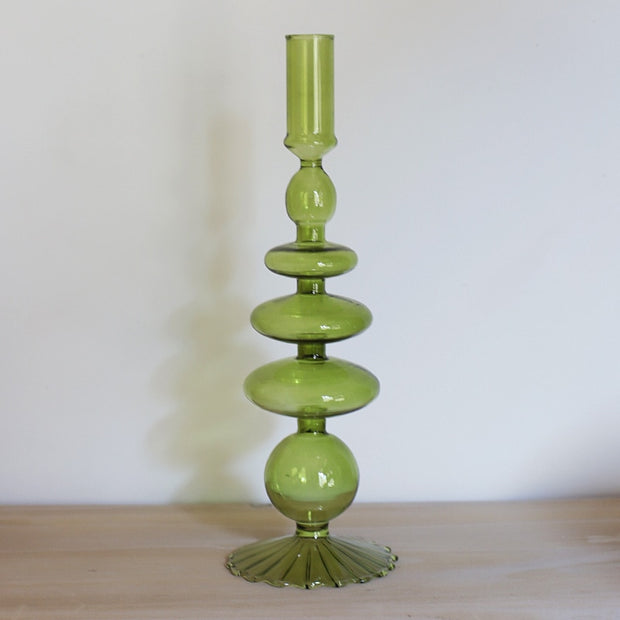 Nordic Colorful Glass Candle Holders