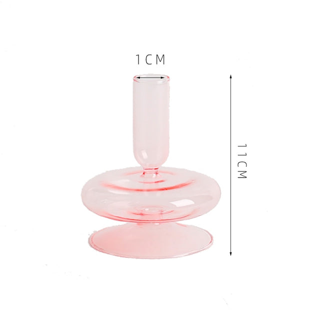 Nordic Colorful Glass Candle Holders