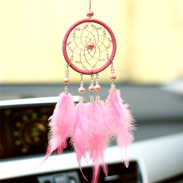 Feathered Lace Ribbon Heart Dream Catcher w/ or w/o lights