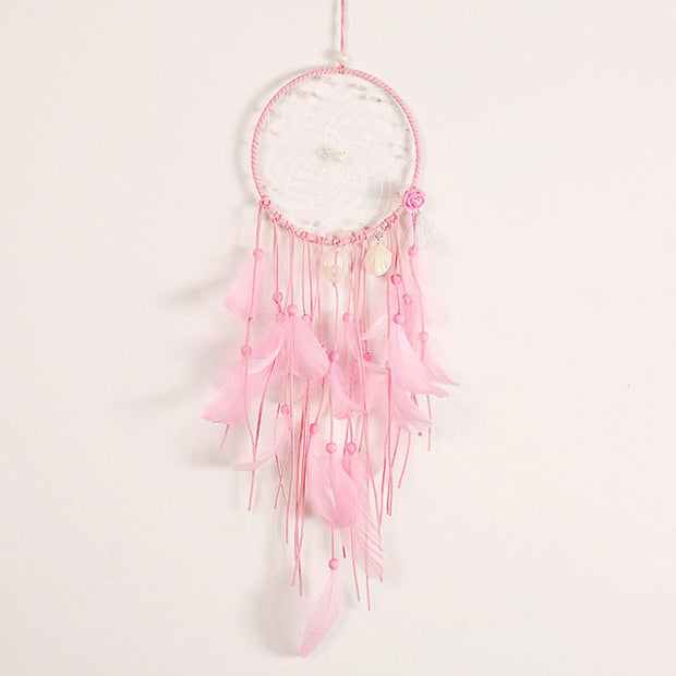 Feathered Lace Ribbon Heart Dream Catcher w/ or w/o lights