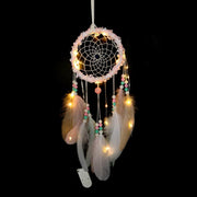 Feathered Lace Ribbon Heart Dream Catcher w/ or w/o lights