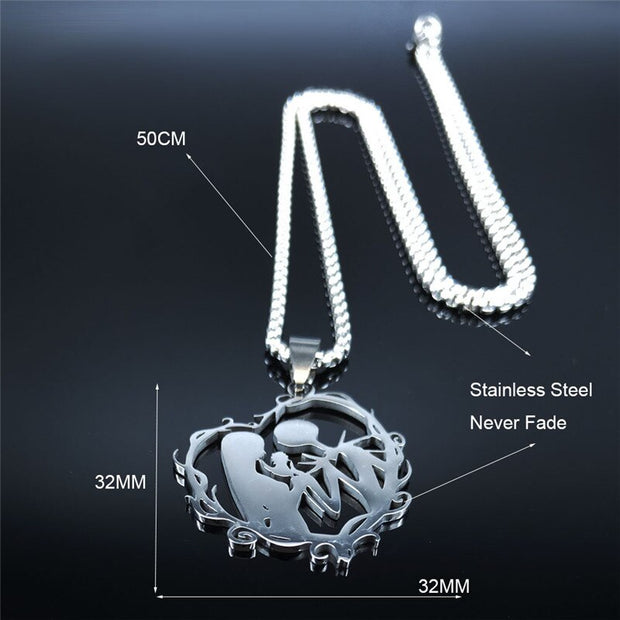 Gothic Couple Stainless Steel Love Necklace