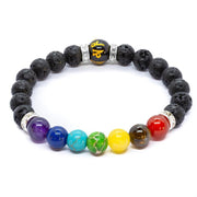 2PCS Obsidian Stone Beads Luck and Wealth Bracelet