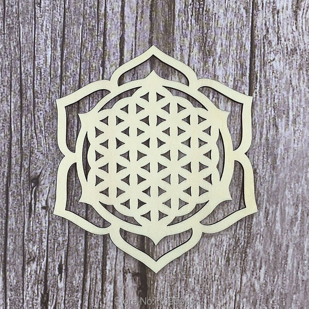 Flower Of Life Spiritual Wooden Coasters