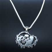 Gothic Couple Stainless Steel Love Necklace