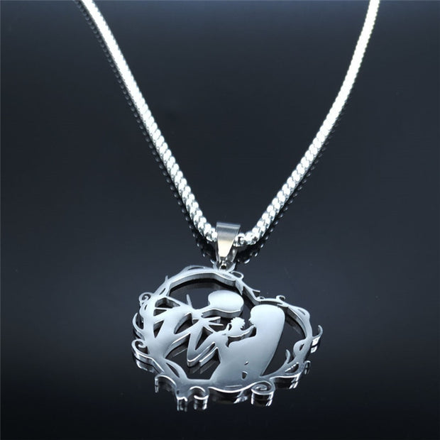 Gothic Couple Stainless Steel Love Necklace