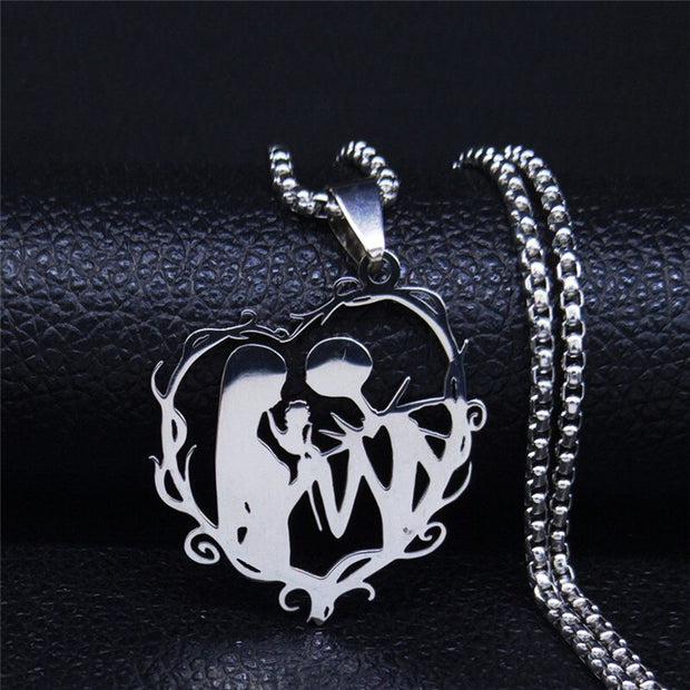 Gothic Couple Stainless Steel Love Necklace