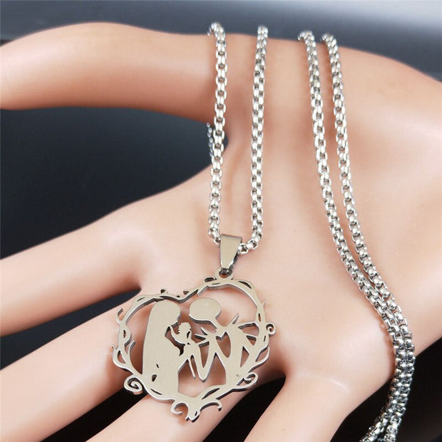 Gothic Couple Stainless Steel Love Necklace