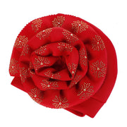 Trendy Women Big Flower with Diamonds Turban Head Wrap