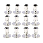 12pcs Plastic Silver Pillar Base Candle Stick  Holder