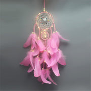 Feathered Lace Ribbon Heart Dream Catcher w/ or w/o lights