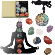 Orgone Pendant Kit w/ 7 Chakra Healing Crystals Stones