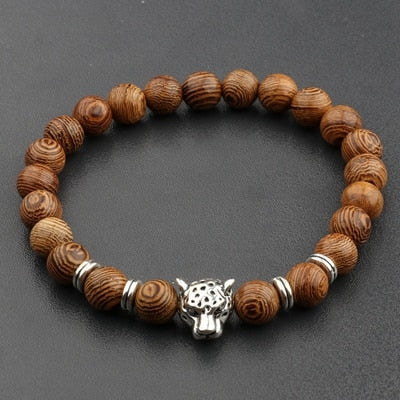 Hot Men Natural Wood Beads Onyx Meditation Prayer Bead Bracelet