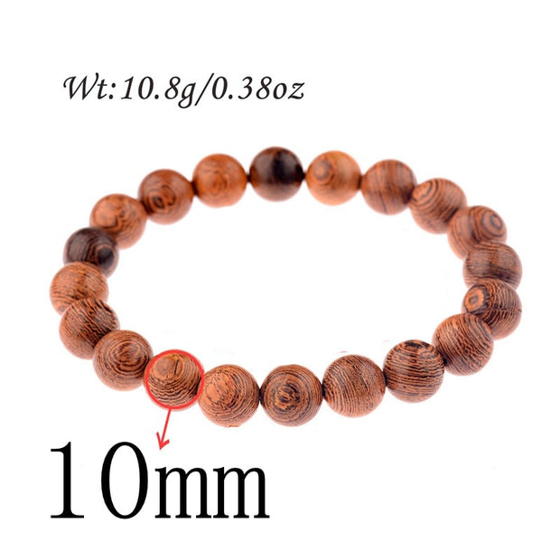 8mm New Natural Wood Beads Meditation Prayer Bracelets