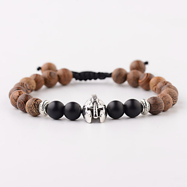 Hot Men Natural Wood Beads Onyx Meditation Prayer Bead Bracelet