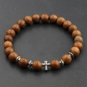 Hot Men Natural Wood Beads Onyx Meditation Prayer Bead Bracelet