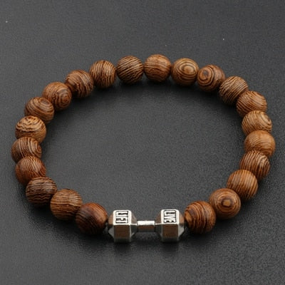 Hot Men Natural Wood Beads Onyx Meditation Prayer Bead Bracelet