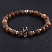 Hot Men Natural Wood Beads Onyx Meditation Prayer Bead Bracelet