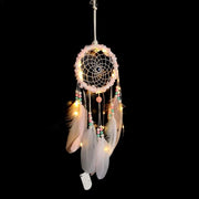 Feathered Lace Ribbon Heart Dream Catcher w/ or w/o lights