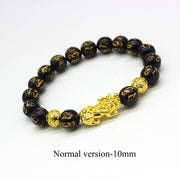 2PCS Obsidian Stone Beads Luck and Wealth Bracelet