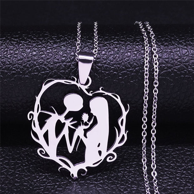 Gothic Couple Stainless Steel Love Necklace