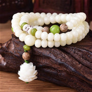 Lotus Mala Healing Prayer Bracelet/Necklace for Women Jewelry Gift