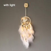 Feathered Lace Ribbon Heart Dream Catcher w/ or w/o lights