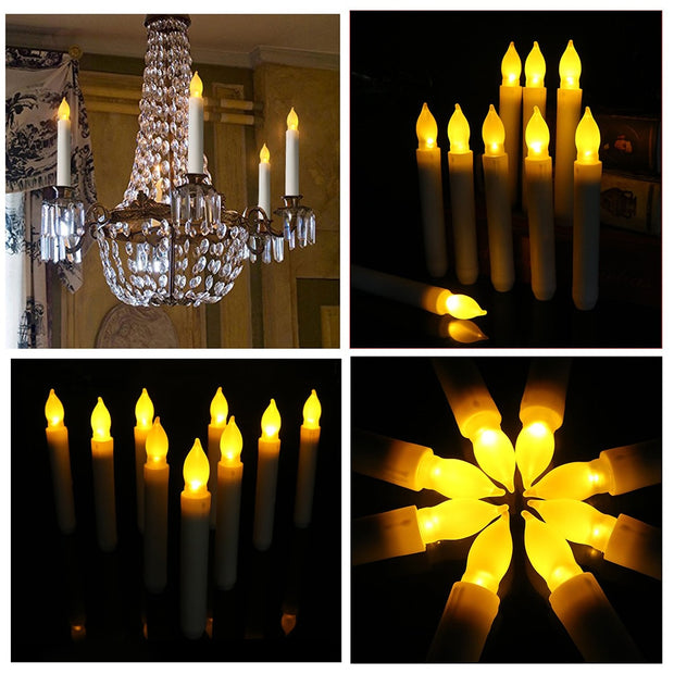 12/3/1Pcs Electronic Flameless LED Taper Candles Lights