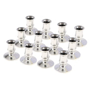 12pcs Plastic Silver Pillar Base Candle Stick  Holder