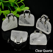 1" Money Bag Statue Natural Stone And Crystal