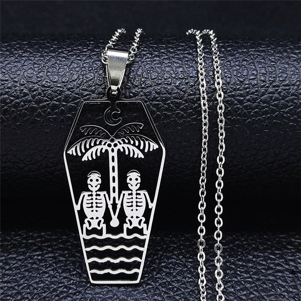 Gothic Couple Stainless Steel Love Necklace