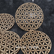 Flower Of Life Spiritual Wooden Coasters