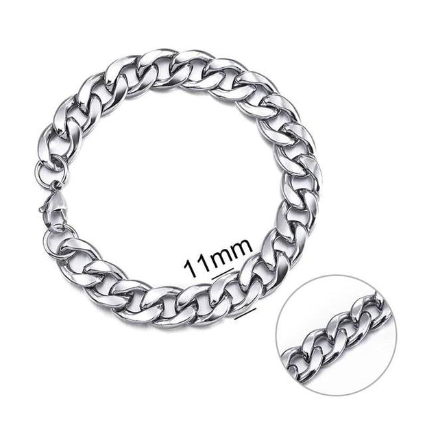 3-11 mm Men Stainless Steel Chain Bracelet