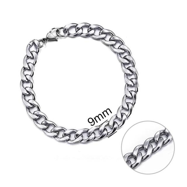 3-11 mm Men Stainless Steel Chain Bracelet