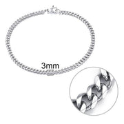 3-11 mm Men Stainless Steel Chain Bracelet