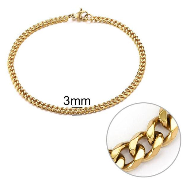 3-11 mm Men Stainless Steel Chain Bracelet