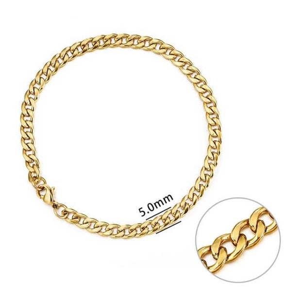 3-11 mm Men Stainless Steel Chain Bracelet