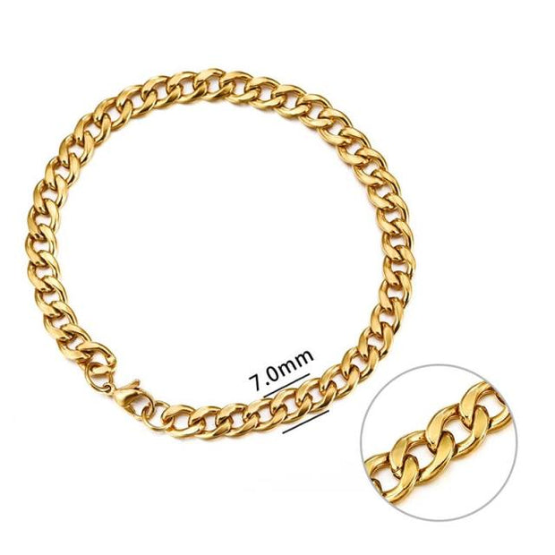 3-11 mm Men Stainless Steel Chain Bracelet