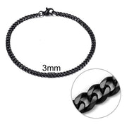 3-11 mm Men Stainless Steel Chain Bracelet