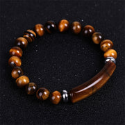 8mm Natural Stone Reiki Healing Rectangle Bar Charm Beaded Bracelets