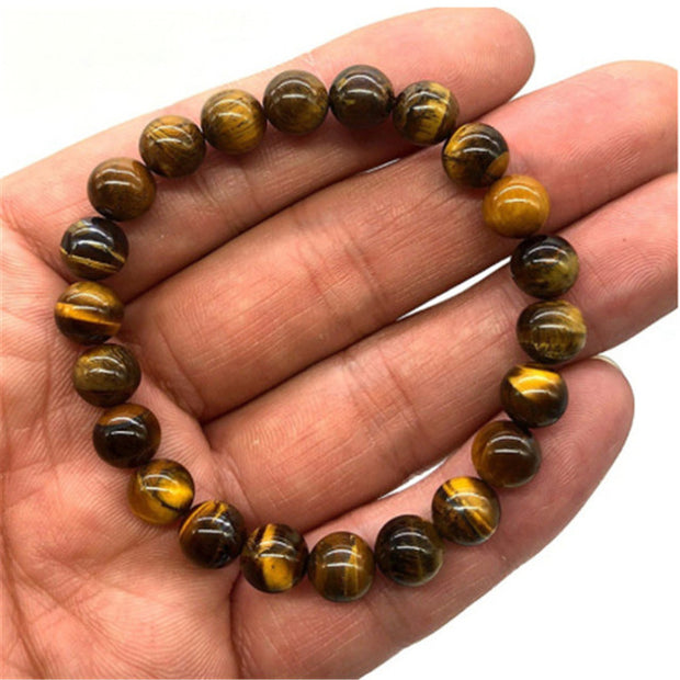 8mm Natural Stone Reiki Healing Rectangle Bar Charm Beaded Bracelets