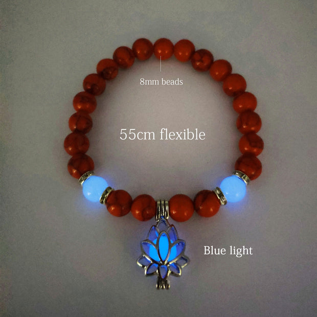 Luminous Glow In The Dark Natural Stone Yoga Healing Bracelet for Men and Women