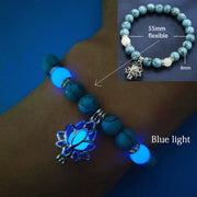 Luminous Glow In The Dark Natural Stone Yoga Healing Bracelet for Men and Women