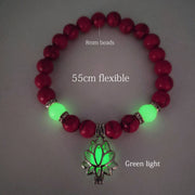 Luminous Glow In The Dark Natural Stone Yoga Healing Bracelet for Men and Women