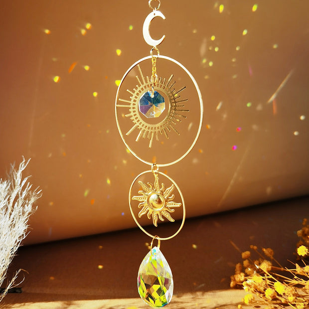 Moon Suncatcher Crystal Wind Chimes